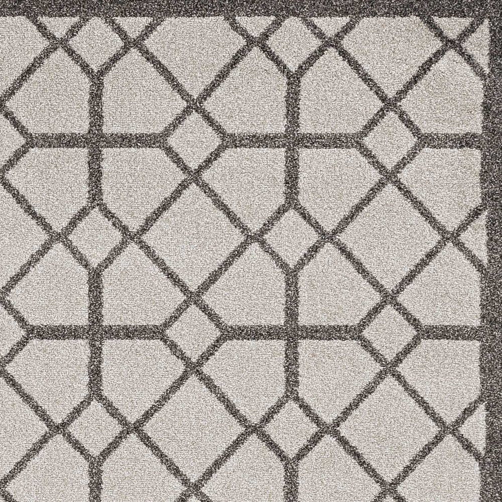 7' X 10' Gray Geometric Indoor Outdoor Area Rug