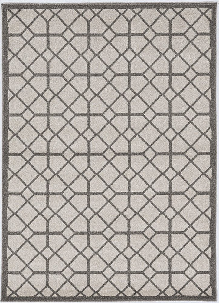 7' X 10' Gray Geometric Indoor Outdoor Area Rug