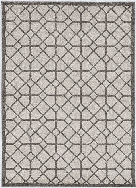 2' X 3' Ivory Or Grey Diamond Pattern Accent Rug