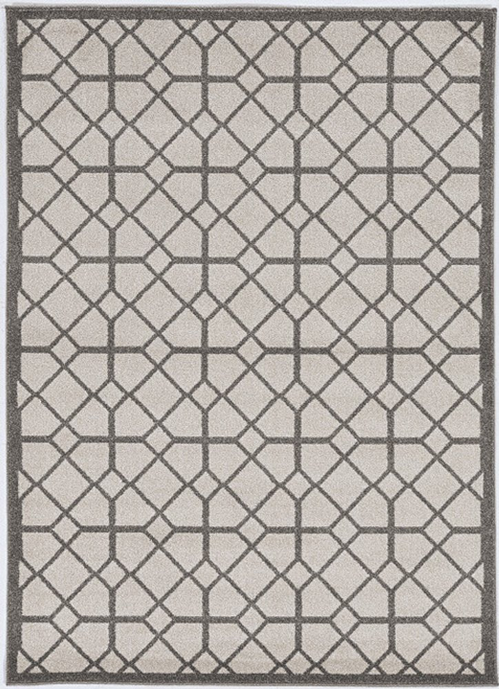 2' X 4' Ivory Geometric Indoor Outdoor Area Rug