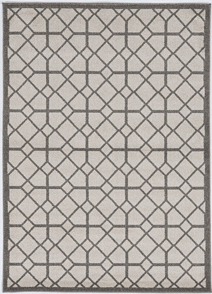 2' X 4' Ivory Geometric Indoor Outdoor Area Rug