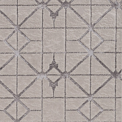 8' X 11' Ivory And Brown Geometric Area Rug