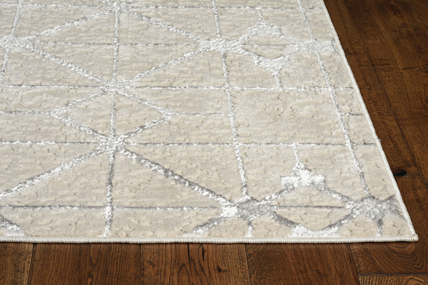 8' X 11' Ivory And Brown Geometric Area Rug
