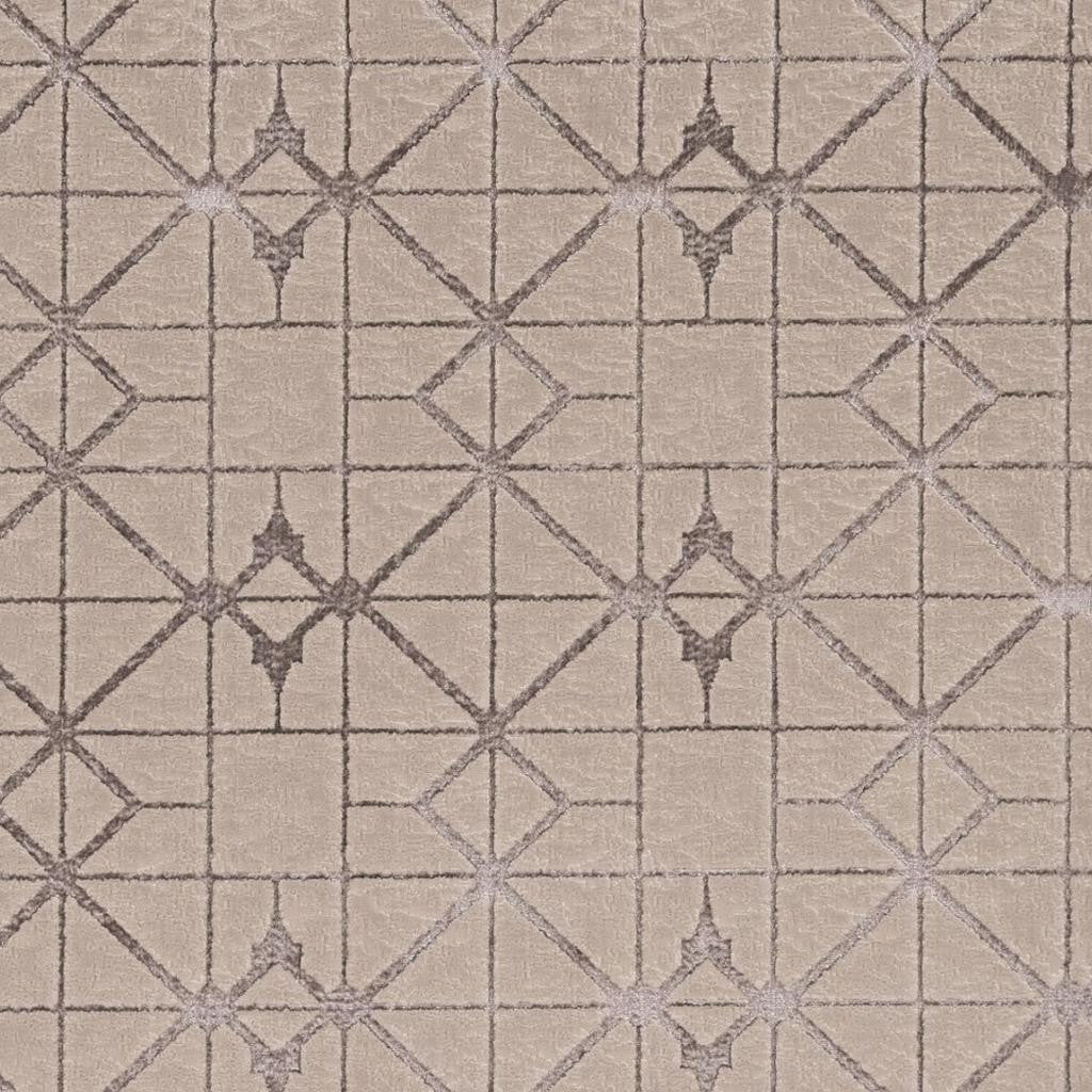 8' X 11' Ivory And Brown Geometric Area Rug