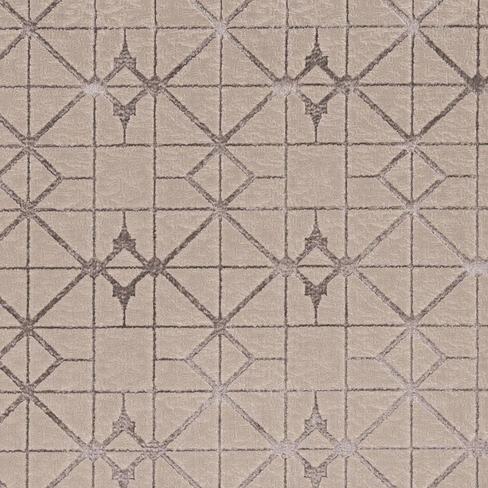 8' X 11' Ivory And Brown Geometric Area Rug