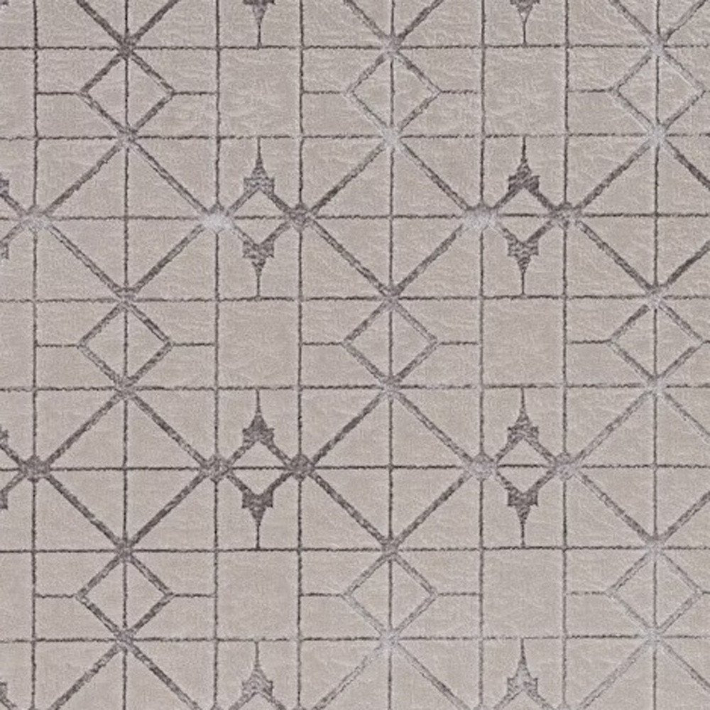 8' X 11' Ivory And Brown Geometric Area Rug