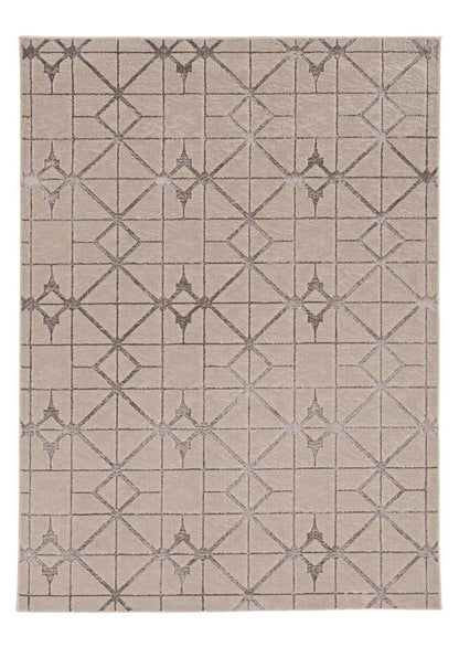 8' X 11' Ivory And Brown Geometric Area Rug