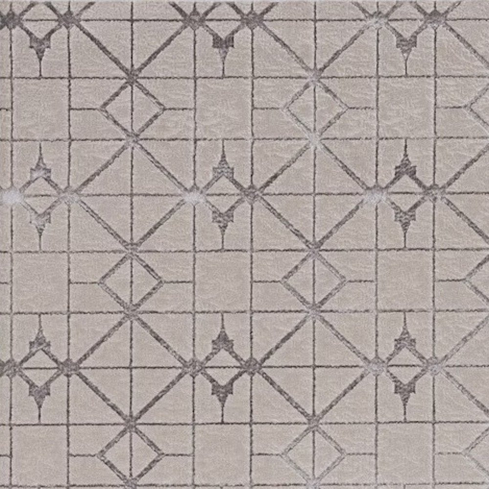 8' X 11' Ivory And Brown Geometric Area Rug