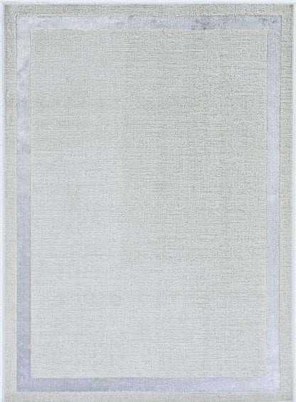 5' X 8' Gray And Ivory Geometric Area Rug