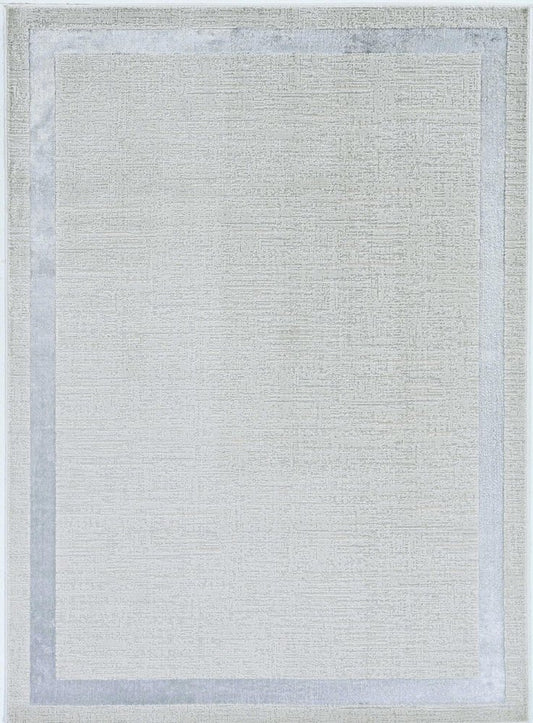 5' X 8' Gray And Ivory Geometric Area Rug