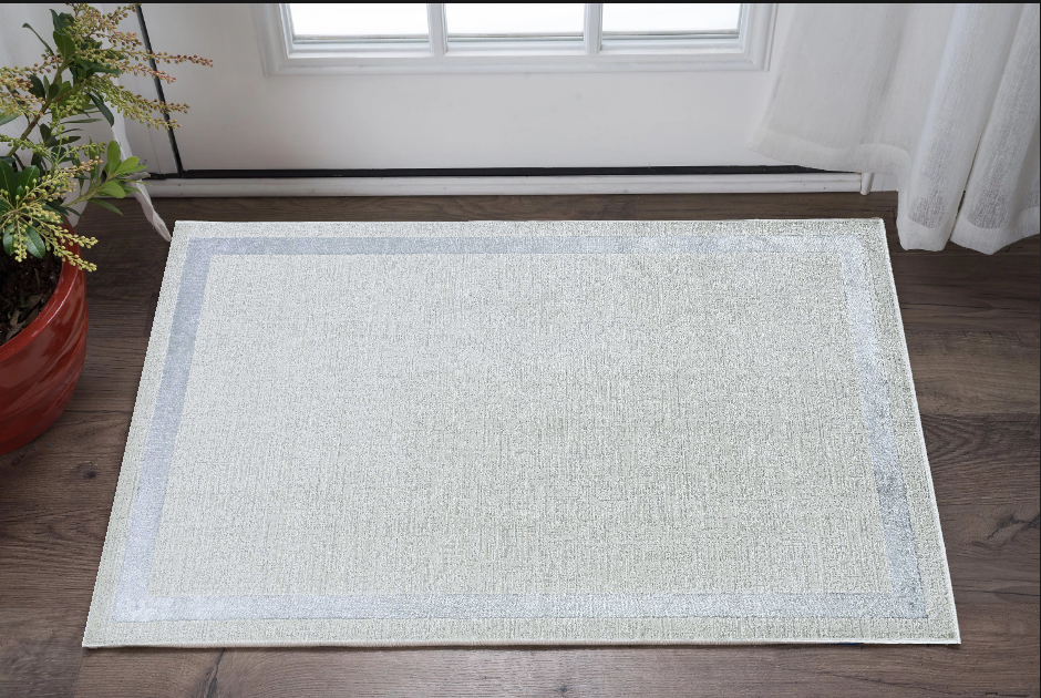 3' X 5' Gray and Ivory Area Rug