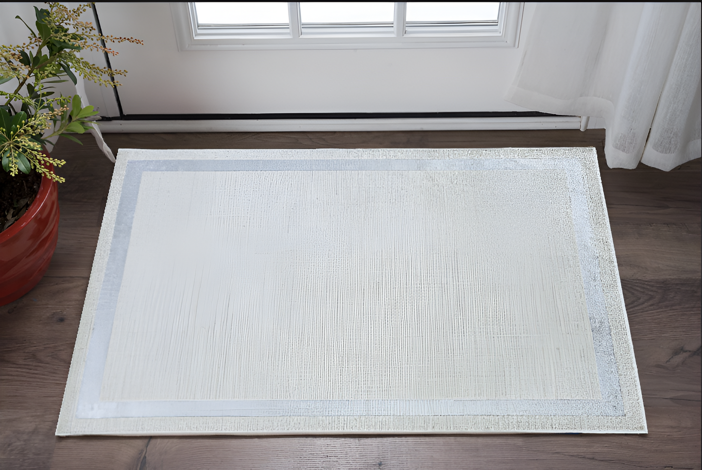 3' X 5' Gray and Ivory Area Rug