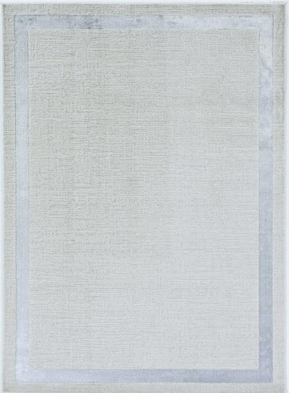 5' X 8' Gray And Ivory Geometric Area Rug