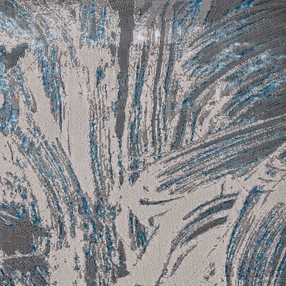 5' X 8' Silver And Blue Abstract Area Rug