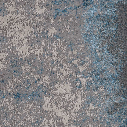 10' X 13' Silver Blue Machine Woven Abstract Smudge Indoor Area Rug