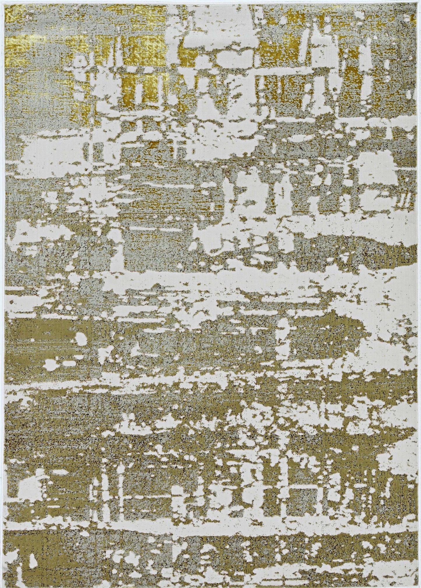 10' X 13' Ivory Gold Machine Woven Abstract Indoor Area Rug