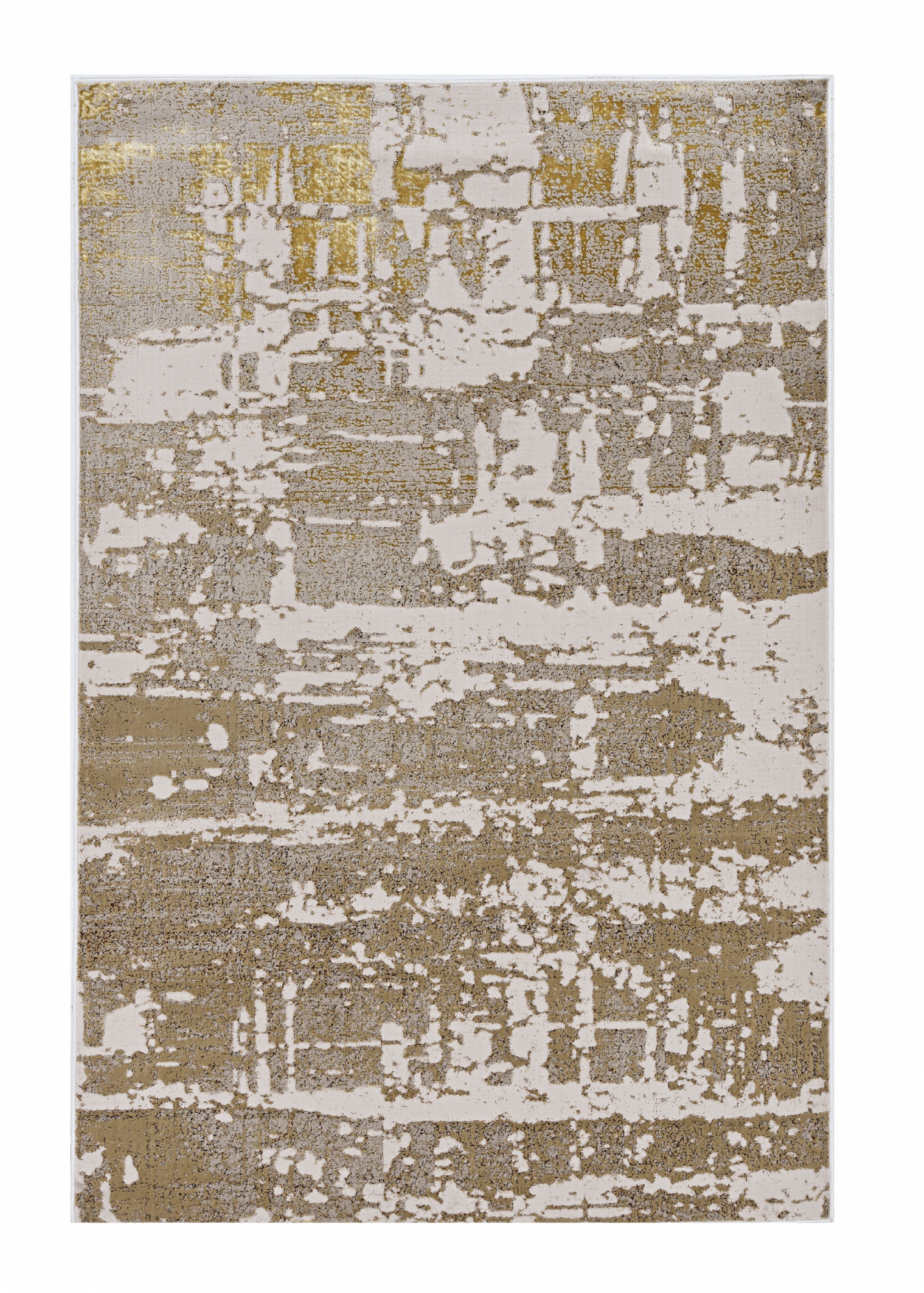 10' X 13' Ivory Gold Machine Woven Abstract Indoor Area Rug