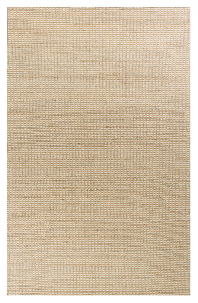 5' X 7' Tan And Ivory Hand Woven Area Rug