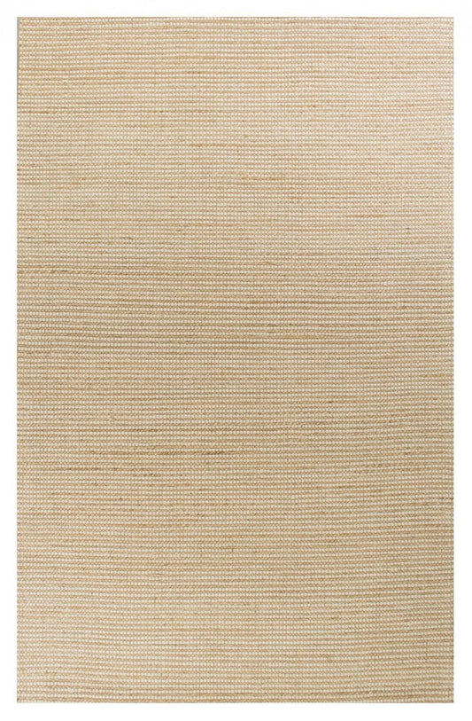5' X 7' Tan And Ivory Hand Woven Area Rug