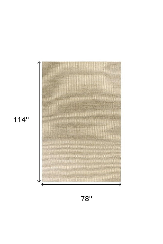 5' X 7' Tan And Ivory Hand Woven Area Rug