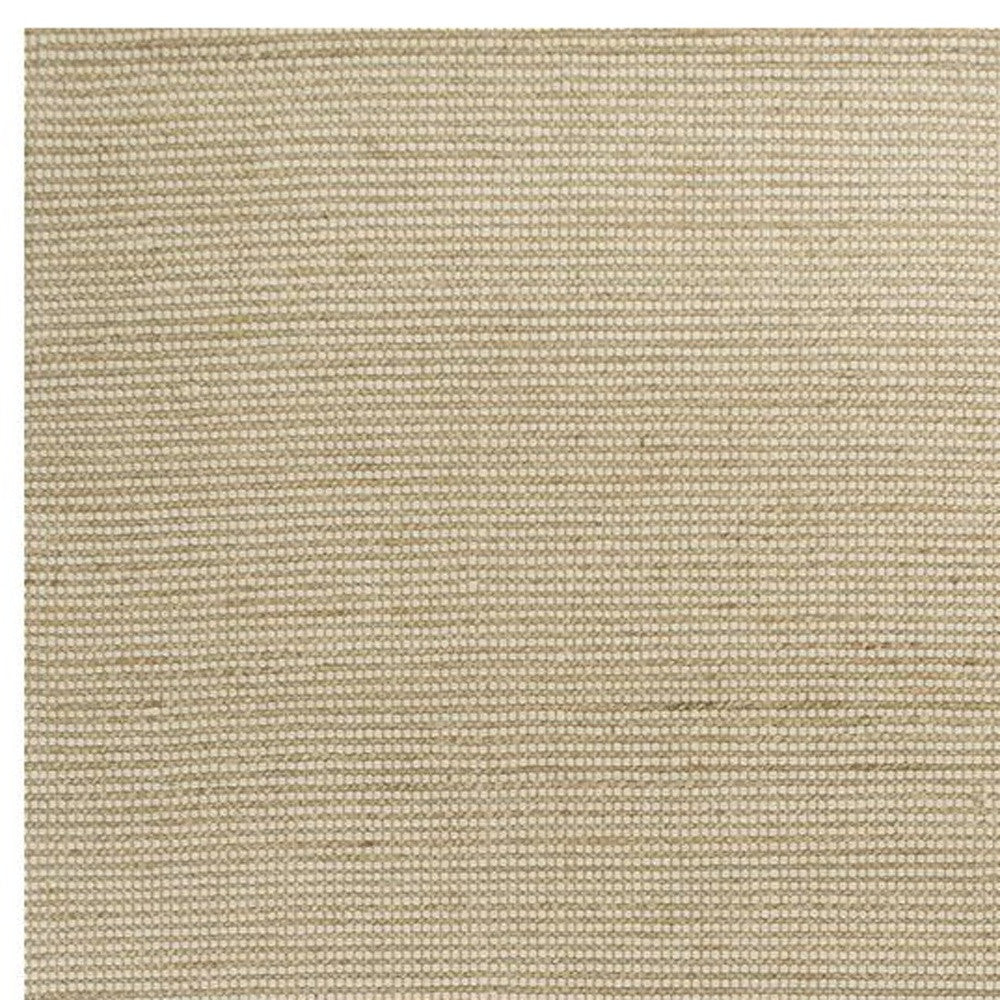 7' X 10' Ivory Hand Woven Wool And Jute Indoor Area Rug