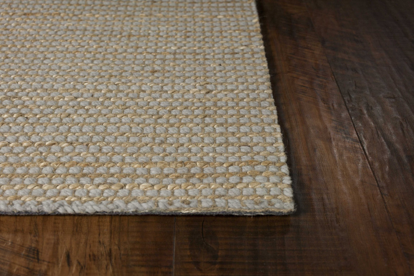 5' X 7' Grey Hand Woven Wool And Jute Indoor Area Rug