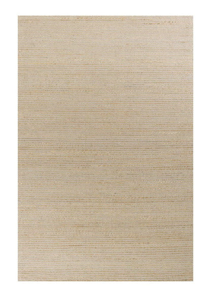 7' X 10' Tan and Ivory Wool Hand Woven Area Rug
