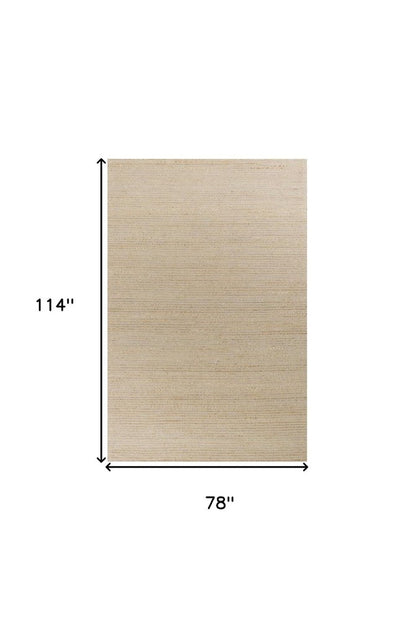 5' X 7' Tan And Ivory Hand Woven Area Rug