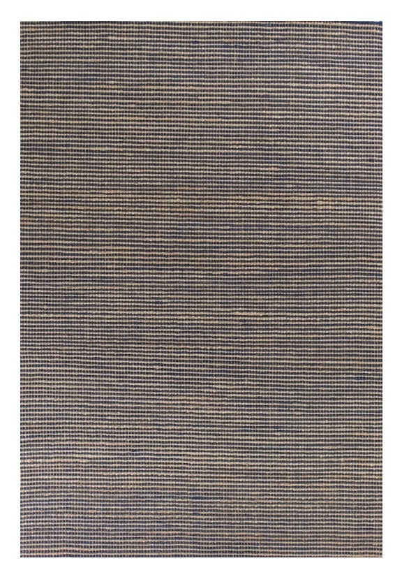 7' X 10' Blue Hand Woven Wool And Jute Indoor Area Rug