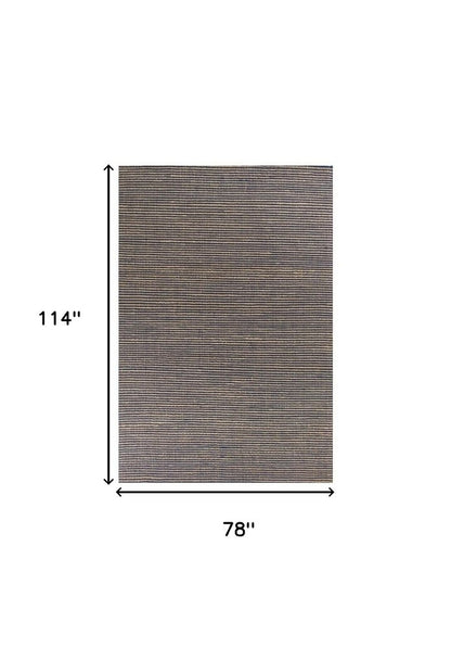 7' X 10' Blue And Beige Abstract Hand Woven Area Rug