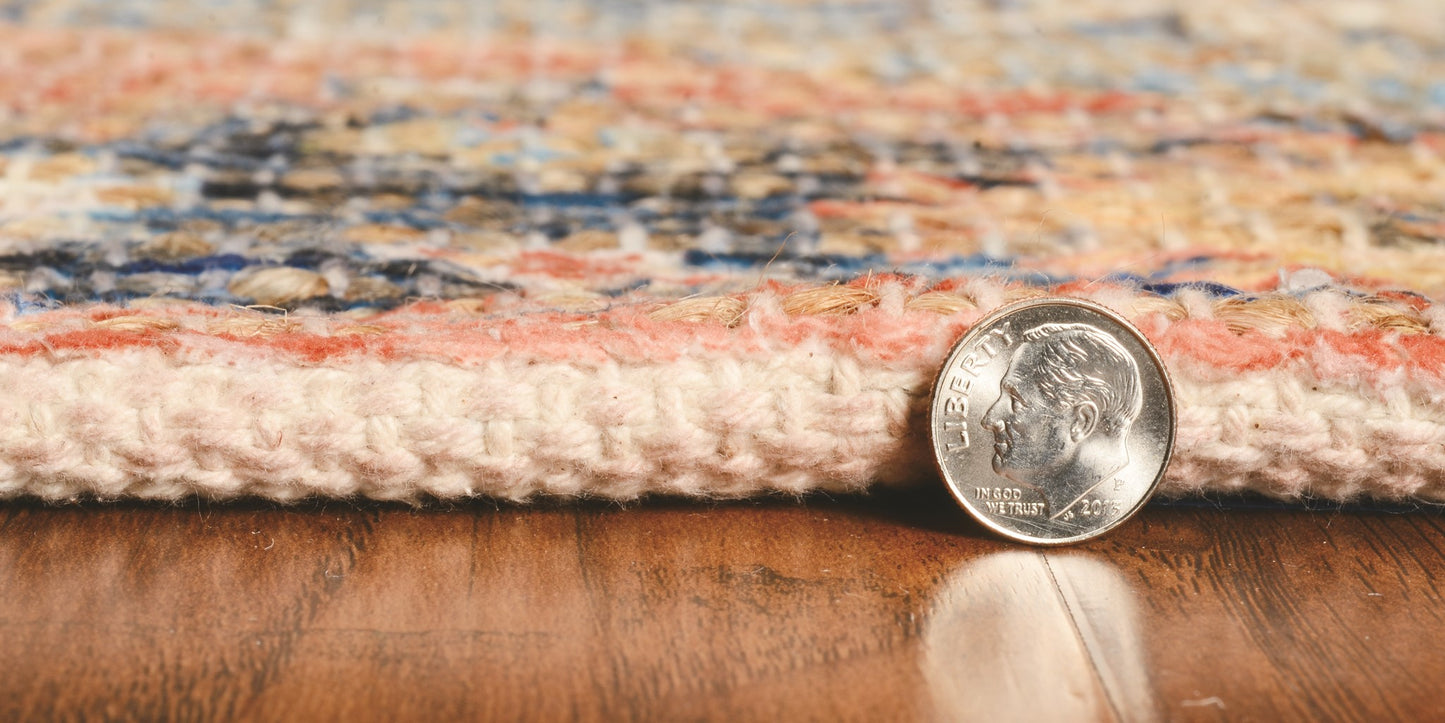 5' X 7' Blue Medallion Hand Woven Area Rug