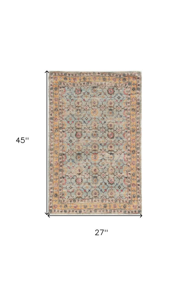 9' X 12' Blue And Beige Jute Floral Hand Woven Area Rug