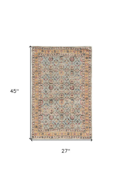 9' X 12' Blue And Beige Jute Floral Hand Woven Area Rug
