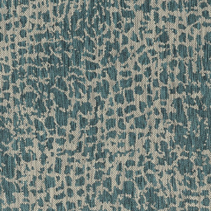 8' Teal Blue Abstract Indoor Outdoor Area Rug