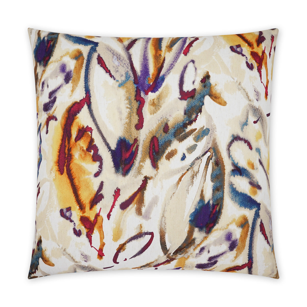D.V. KAP HOME   24" x 24" Tisane Pillow - Berry Abstract, Floral    - 3752-B-2424