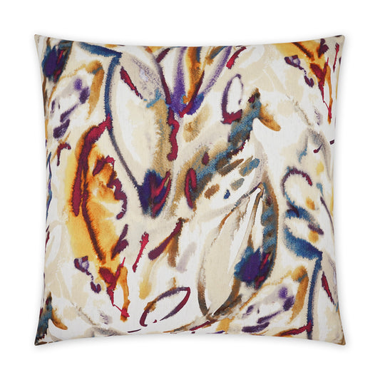 D.V. KAP HOME   24" x 24" Tisane Pillow - Berry Abstract, Floral    - 3752-B-2424
