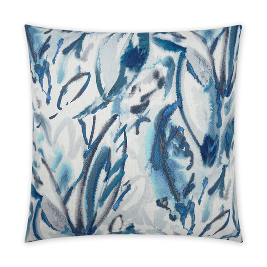 D.V. KAP HOME   24" x 24" Tisane Pillow - Ocean Abstract, Floral    - 3752-O-2424