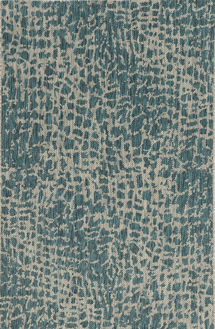 3' X 4' Teal Blue Abstract Indoor Outdoor Area Rug