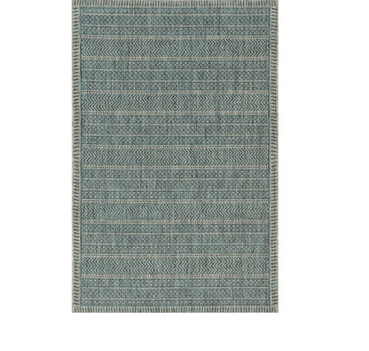 8' Teal Blue Southwestern Indoor Outdoor Area Rug