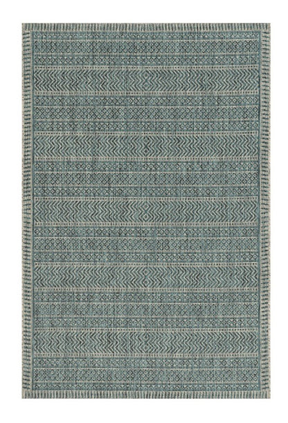 8' Teal Blue Southwestern Indoor Outdoor Area Rug