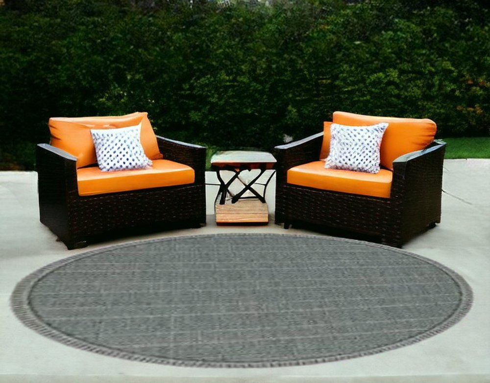 8' Teal Blue Southwestern Indoor Outdoor Area Rug