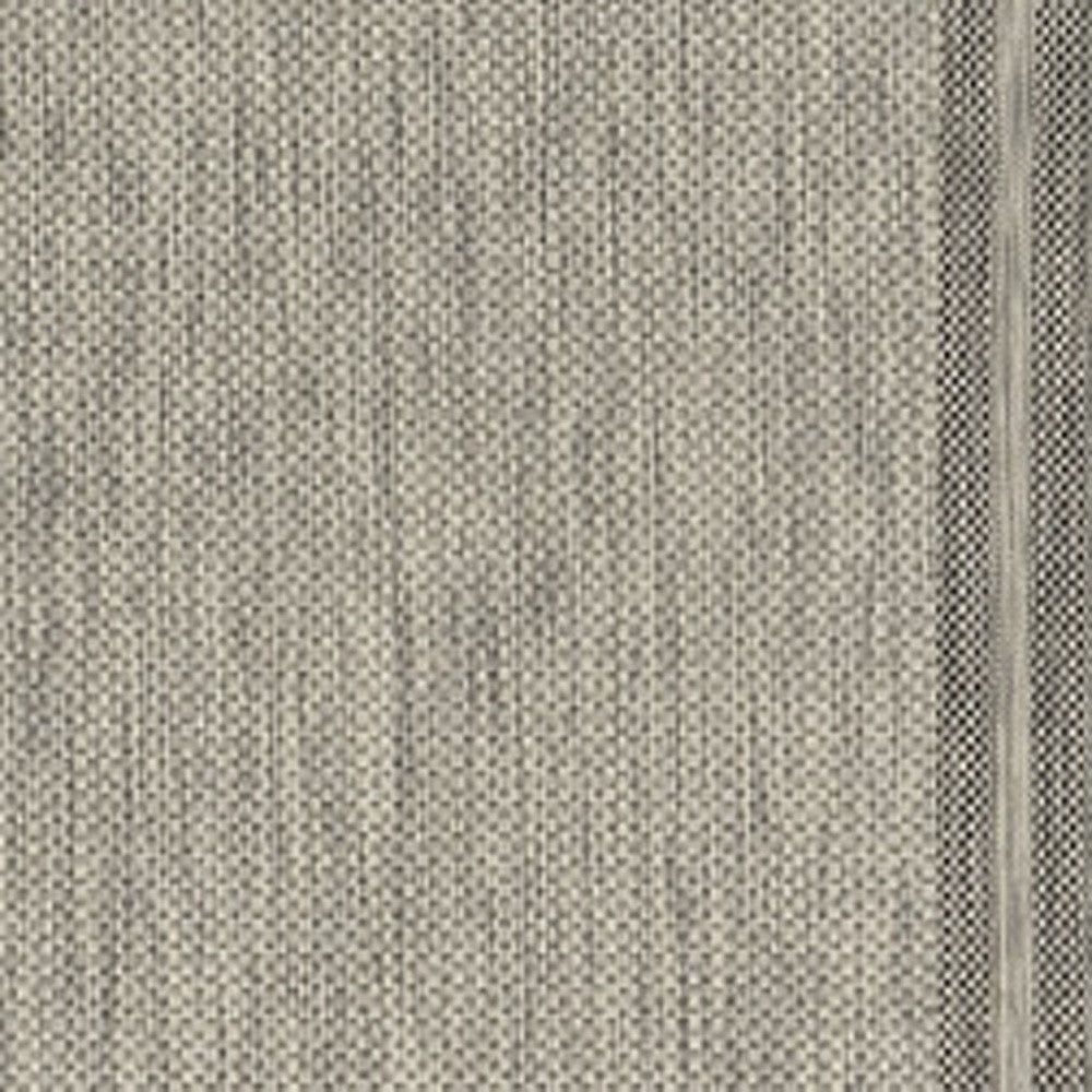 8'X11' Grey Machine Woven Uv Treated Bordered Indoor Outdoor Area Rug