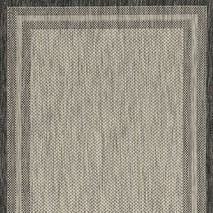 3' X 4' Gray Striped Indoor Outdoor Area Rug