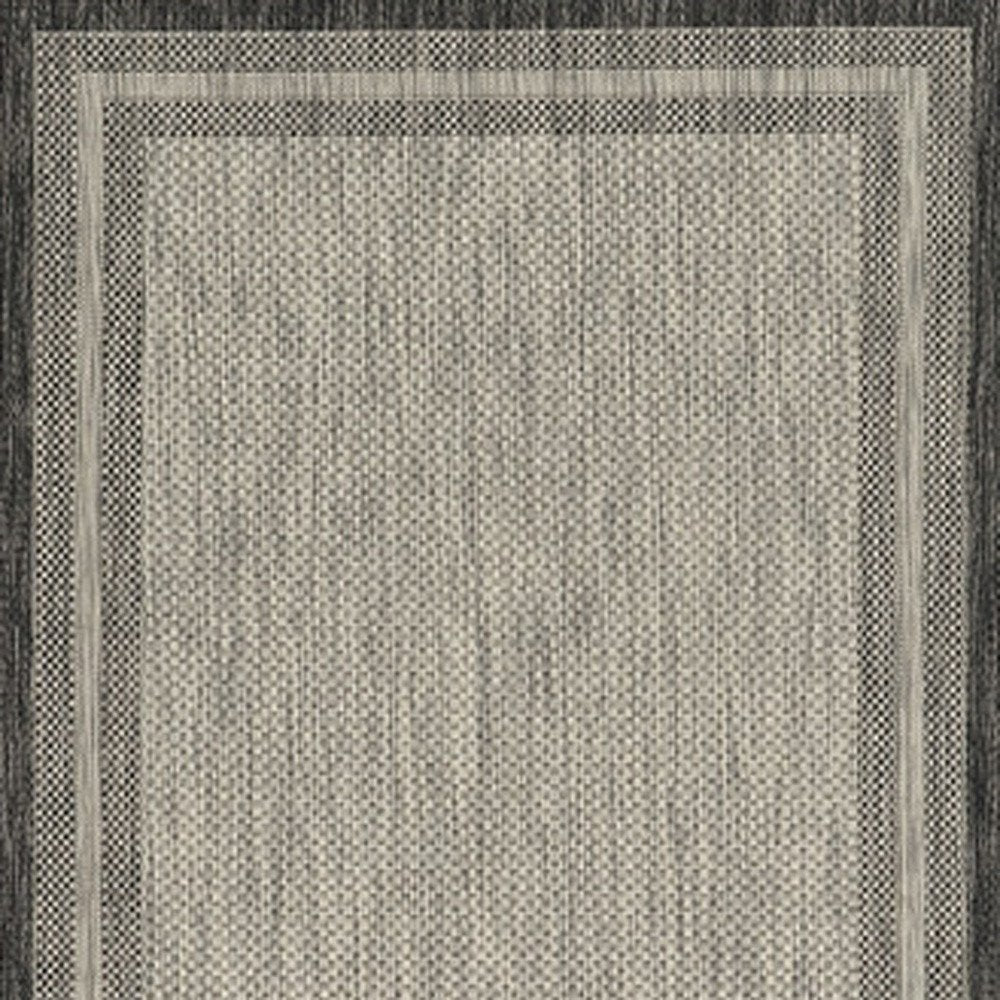 3' X 4' Gray Striped Indoor Outdoor Area Rug