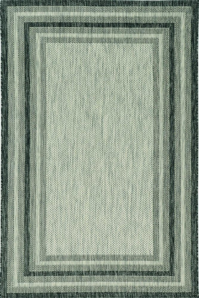 3' X 5' Grey Polypropylene Area Rug