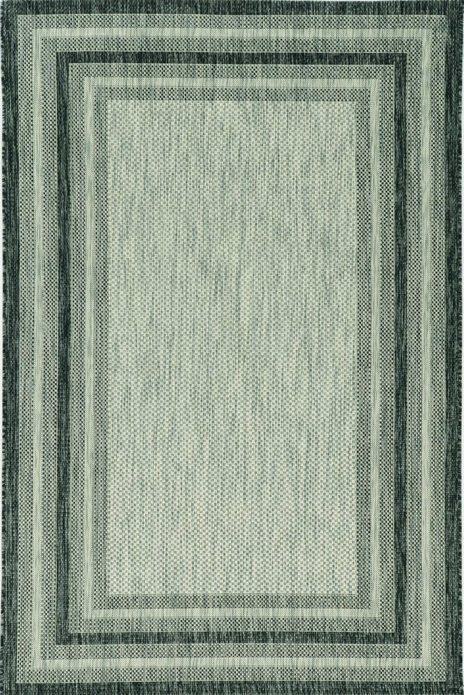 5' X 8'  Grey Bordered Area Rug