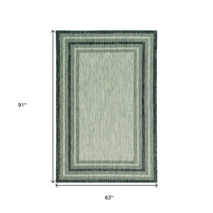 5' X 8'  Grey Bordered Area Rug