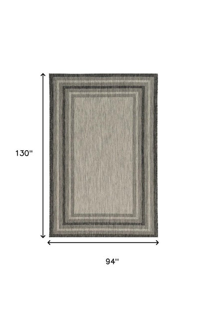 3' X 4' Gray Striped Indoor Outdoor Area Rug