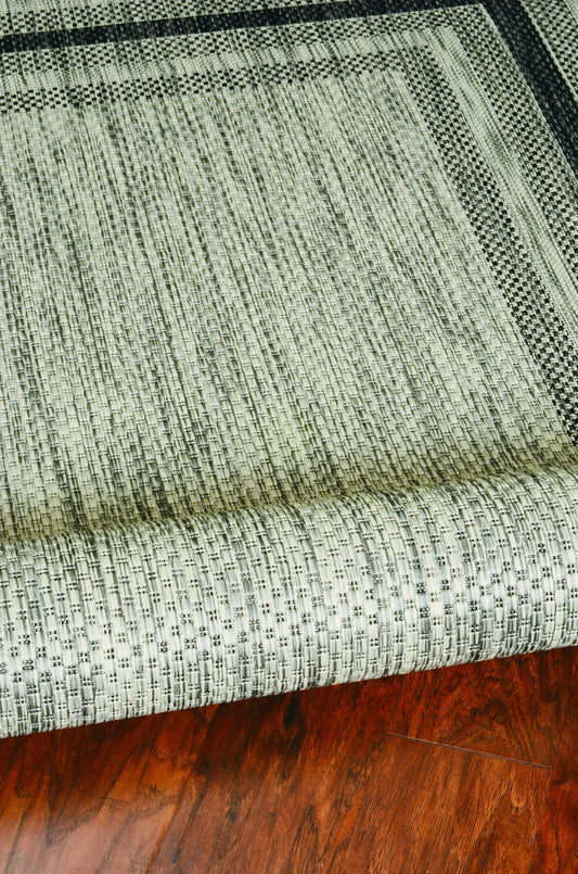 3' X 4' Gray Striped Indoor Outdoor Area Rug