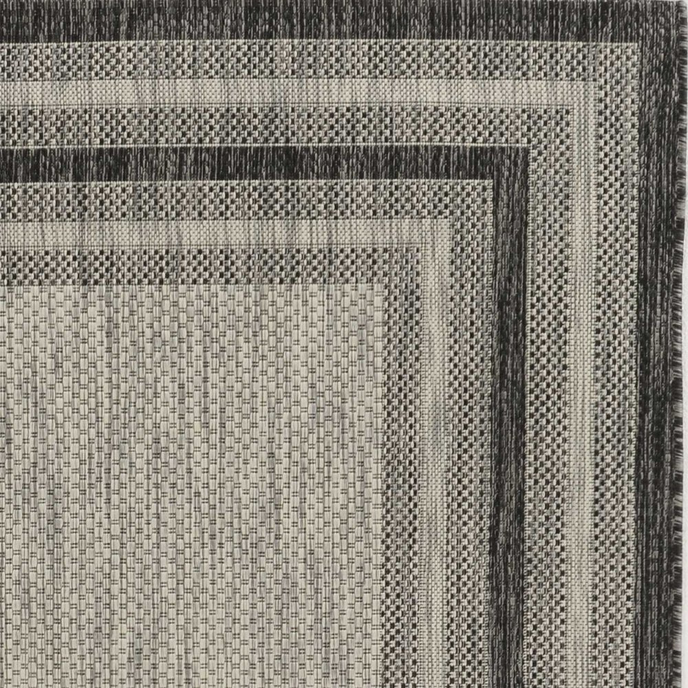 3' X 4' Gray Striped Indoor Outdoor Area Rug